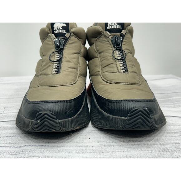 Sorel Womens Green Out N About III Puffy Zip Waterproof Faux Fur Snow Boots Sz 9 - Picture 7 of 11